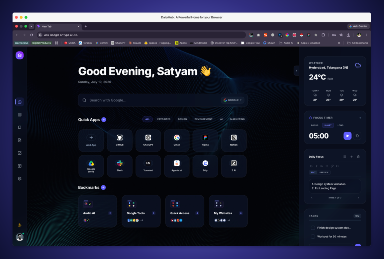 DailyHub _ A Powerful Home for your Browser